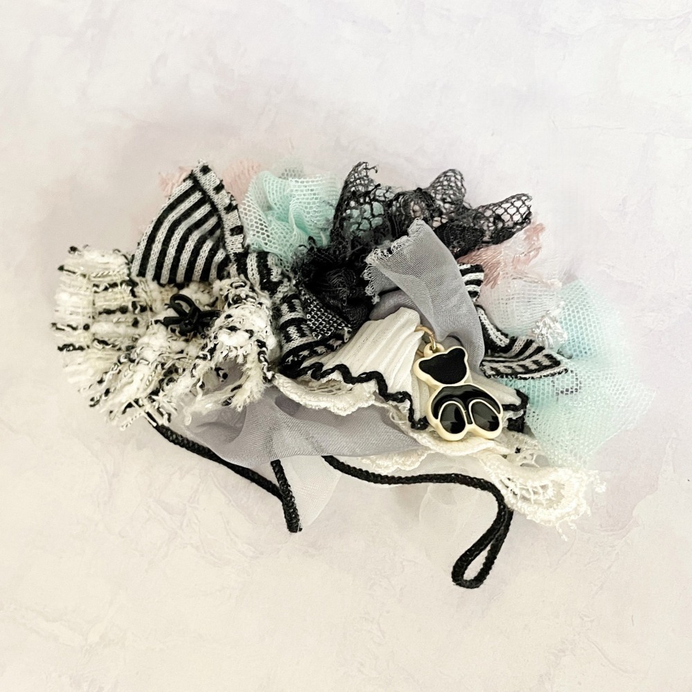 ＊哈娜髮飾＊手工紗線髮夾 / 拼接 串珠 瀏海夾 邊夾 BB夾 馬尾夾 馬尾勾 髮插 髮叉 鴨嘴夾 彈簧夾-細節圖8