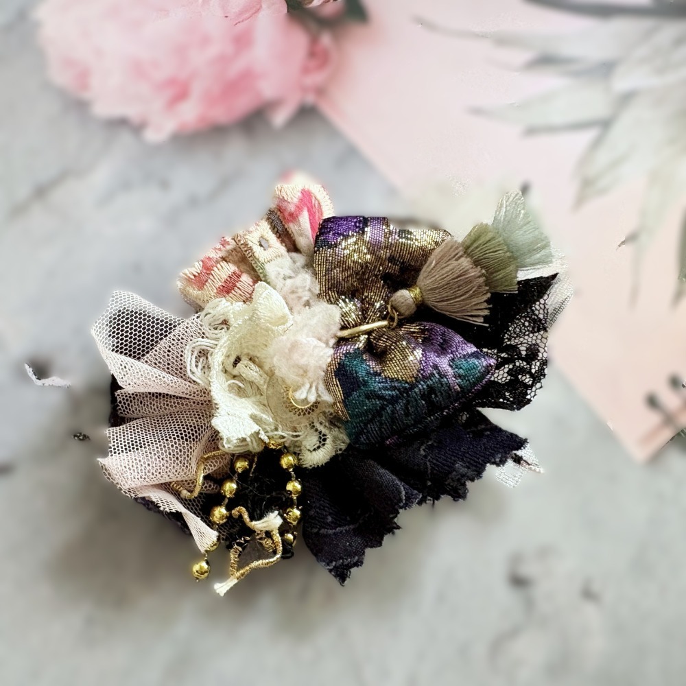 ＊哈娜髮飾＊手工紗線髮夾 / 拼接 串珠 瀏海夾 邊夾 BB夾 馬尾夾 馬尾勾 髮插 髮叉 鴨嘴夾 彈簧夾-規格圖8