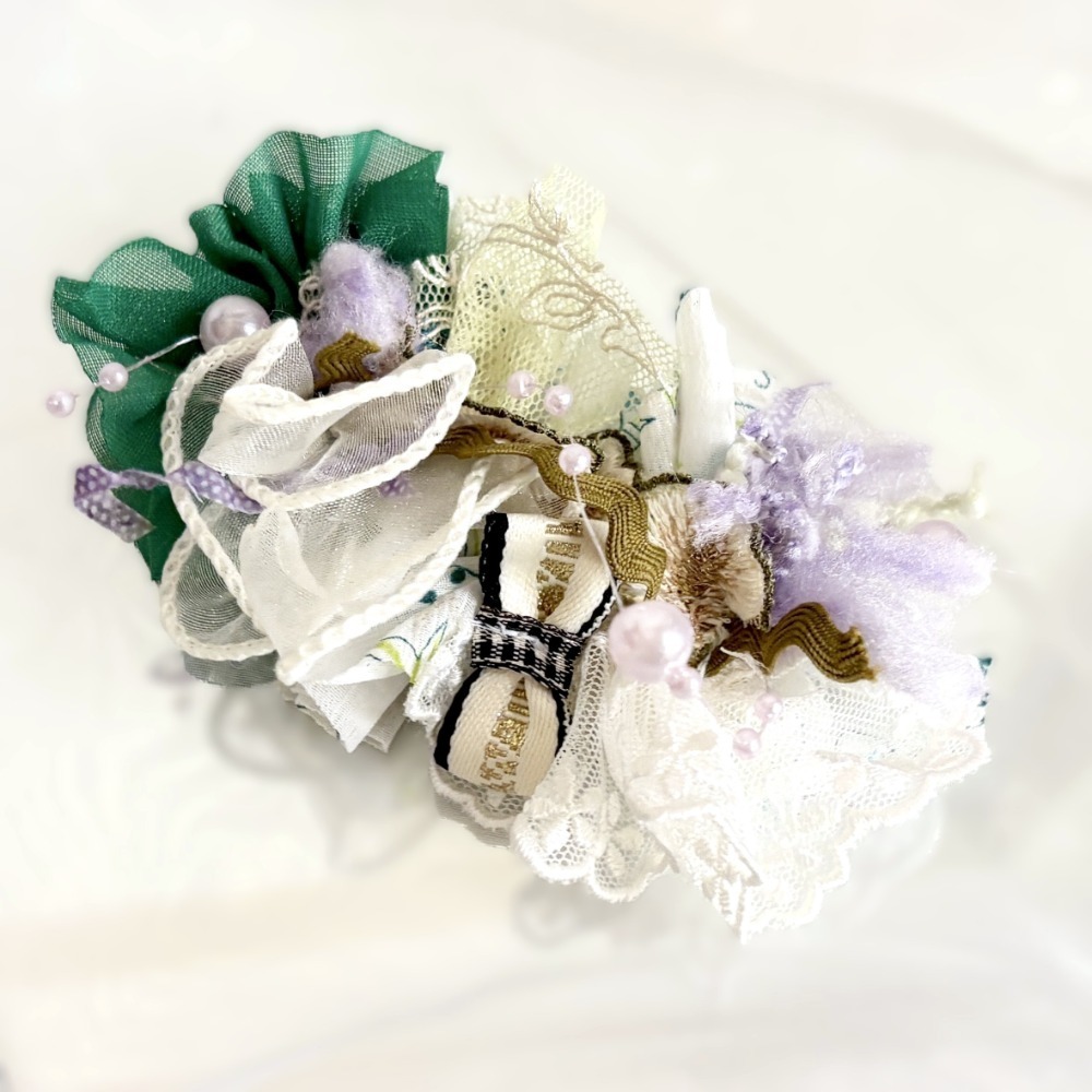 ＊哈娜髮飾＊手工紗線髮夾 / 拼接 串珠 瀏海夾 邊夾 BB夾 馬尾夾 馬尾勾 髮插 髮叉 鴨嘴夾 彈簧夾-規格圖8