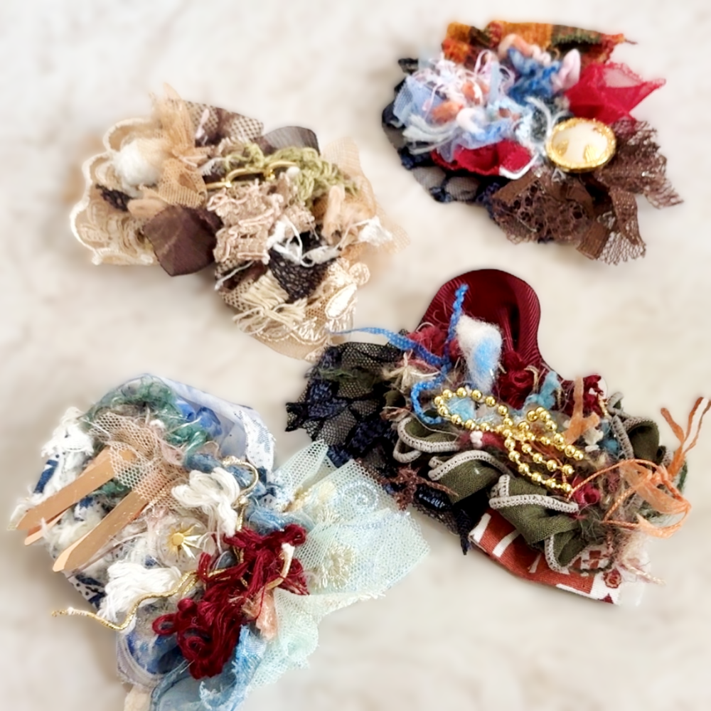 ＊哈娜髮飾＊手工紗線髮夾 / 拼接 串珠 瀏海夾 邊夾 BB夾 馬尾夾 馬尾勾 髮插 髮叉 鴨嘴夾 彈簧夾-細節圖2