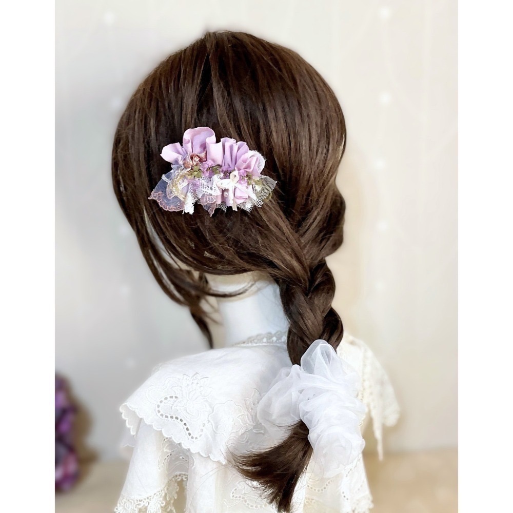 ＊哈娜髮飾＊手工紗線髮夾 / 拼接 串珠 瀏海夾 邊夾 BB夾 馬尾夾 馬尾勾 髮插 髮叉 鴨嘴夾 彈簧夾-細節圖6