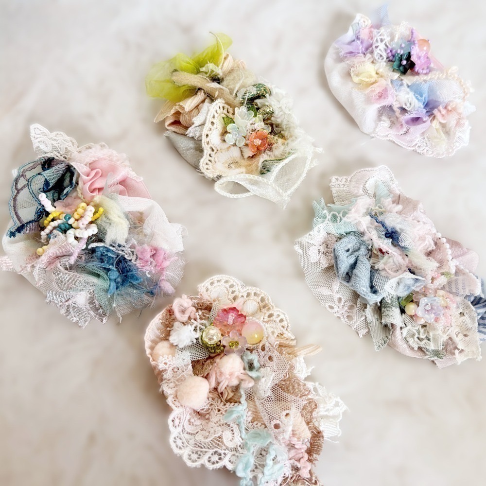 ＊哈娜髮飾＊手工紗線髮夾 / 拼接 串珠 瀏海夾 邊夾 BB夾 馬尾夾 馬尾勾 髮插 髮叉 鴨嘴夾 彈簧夾-細節圖7