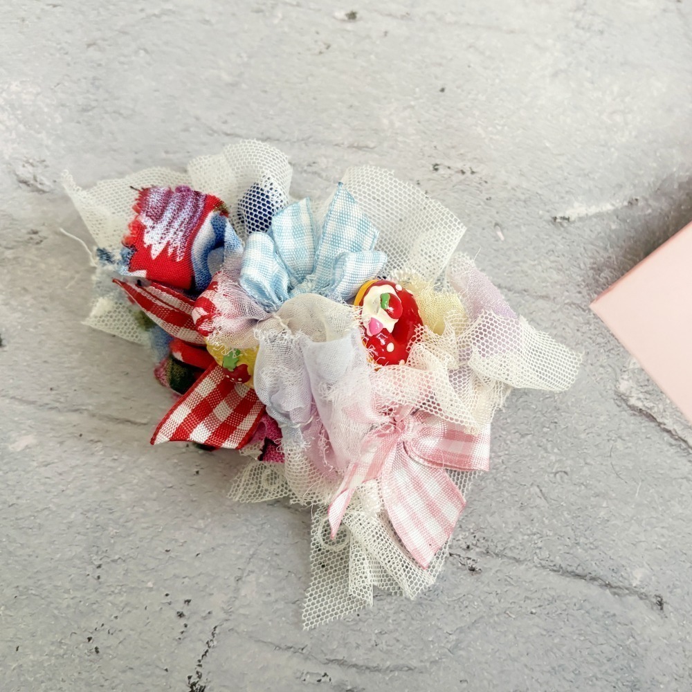 ＊哈娜髮飾＊手工紗線髮夾 / 拼接 串珠 瀏海夾 邊夾 BB夾 馬尾夾 馬尾勾 髮插 髮叉 鴨嘴夾 彈簧夾-規格圖8