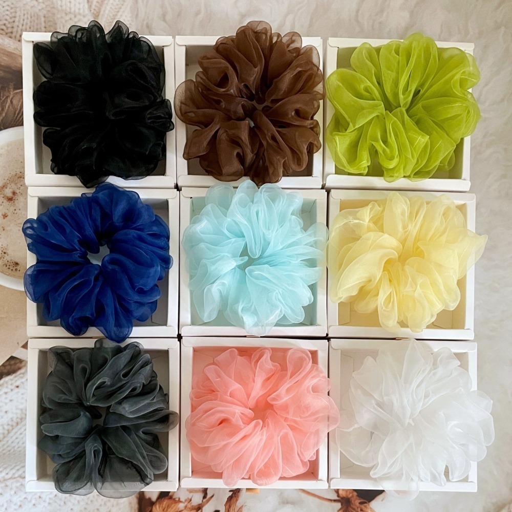 【福袋/驚喜包】素色大腸圈5入 超值組 布藝大腸圈 髮圈 髮束 禮物 送禮生日 手工髮圈 優惠 禮盒 禮品-細節圖2