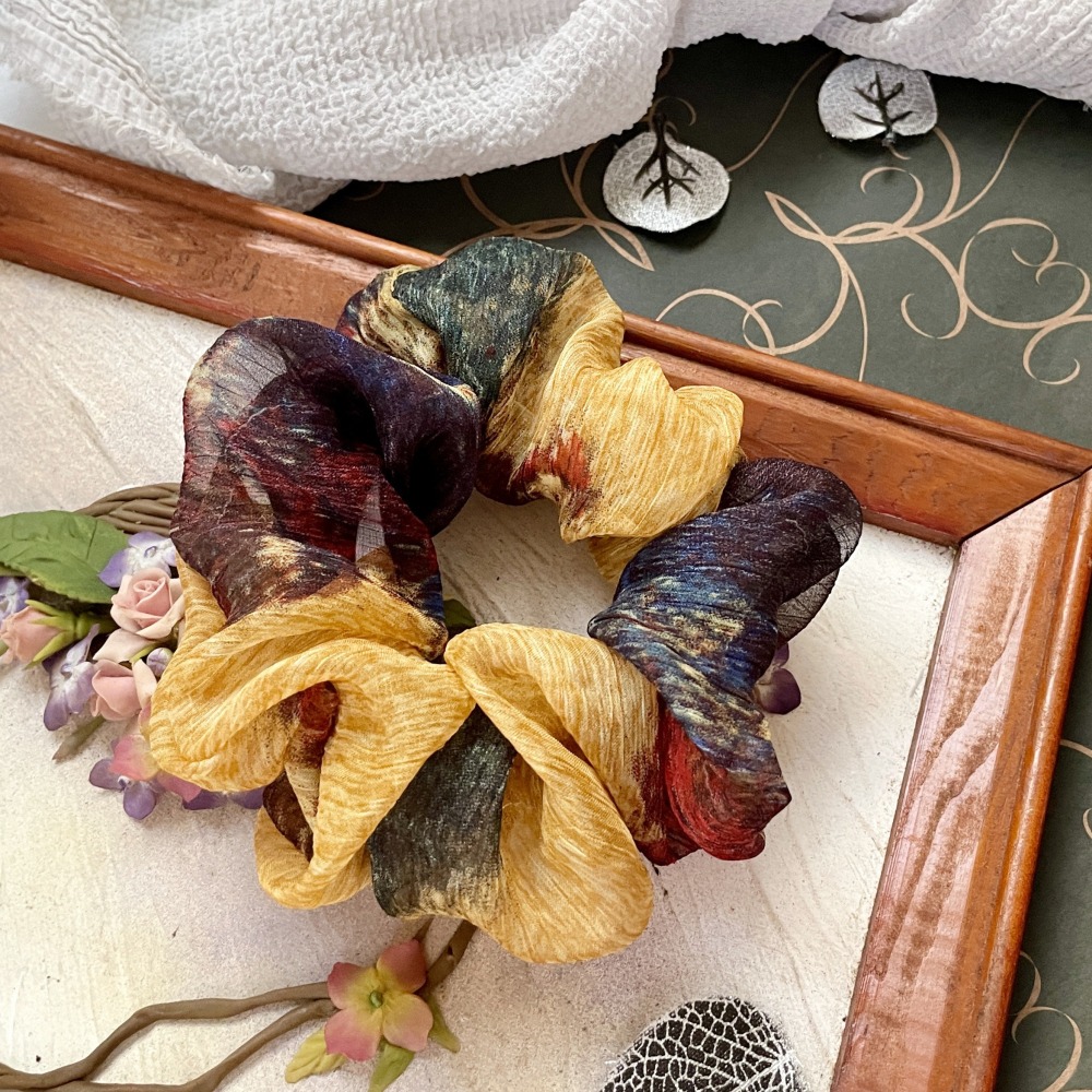 【福袋/驚喜包】花色大腸圈5入 超值組 布藝大腸圈 髮圈 髮束 禮物 送禮生日 手工髮圈 優惠 禮盒 禮品-細節圖4