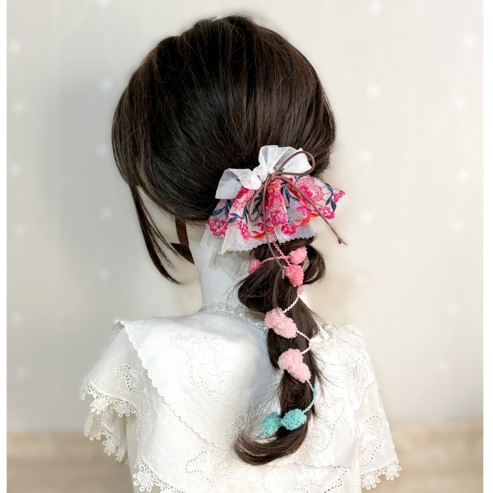 刺繡蕾絲皺褶髮夾/ 馬尾夾 編織髮插 馬尾插 髮叉 髮梳 邊夾 髮飾 壓夾 瀏海夾 彈簧夾 法國夾 法式夾 自動夾-細節圖4