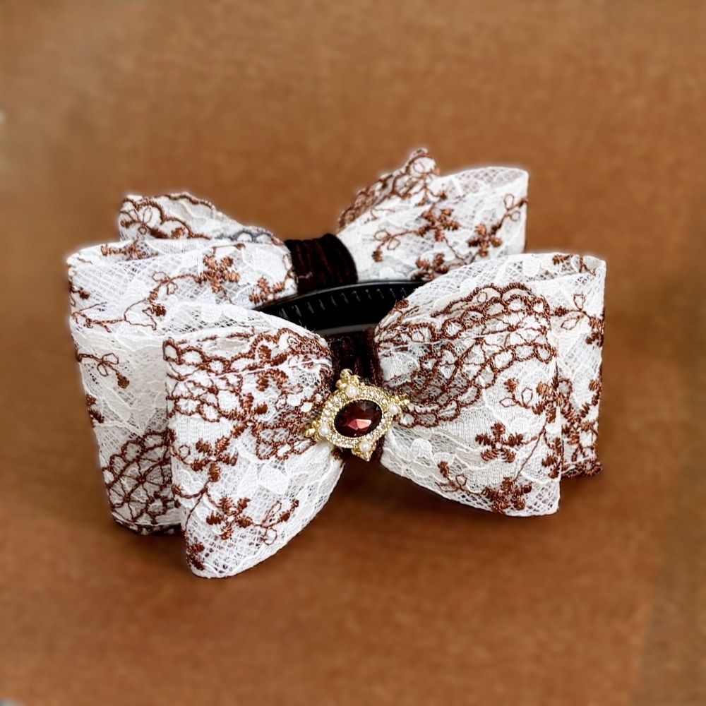 ＊哈娜髮飾＊手工雙層蝴蝶結/ 天使心香蕉夾 相交夾 鯊魚夾 抓夾 邊夾 髮圈 大腸圈 髮梳 髮叉 髮夾馬尾夾 彈簧夾-細節圖2