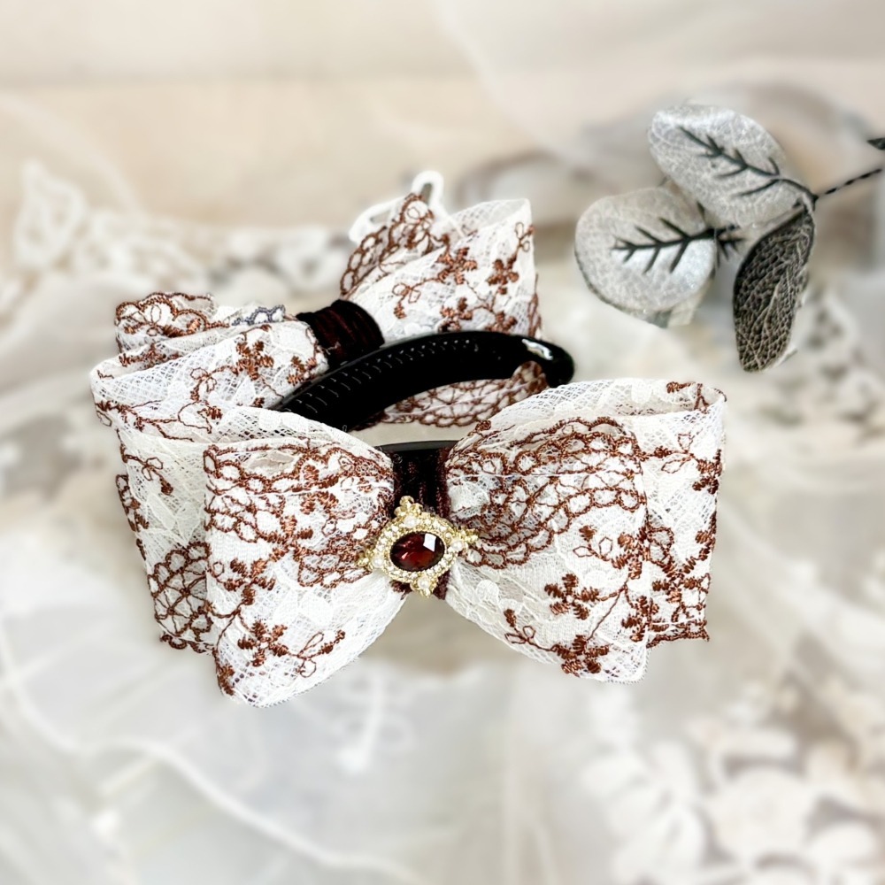 ＊哈娜髮飾＊手工雙層蝴蝶結/ 天使心香蕉夾 相交夾 鯊魚夾 抓夾 邊夾 髮圈 大腸圈 髮梳 髮叉 髮夾馬尾夾 彈簧夾-細節圖3