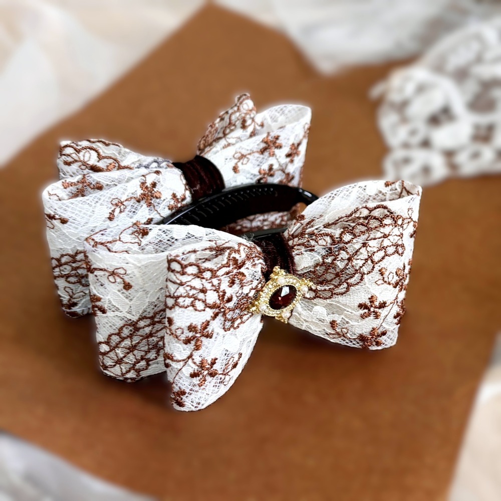 ＊哈娜髮飾＊手工雙層蝴蝶結/ 天使心香蕉夾 相交夾 鯊魚夾 抓夾 邊夾 髮圈 大腸圈 髮梳 髮叉 髮夾馬尾夾 彈簧夾-細節圖4