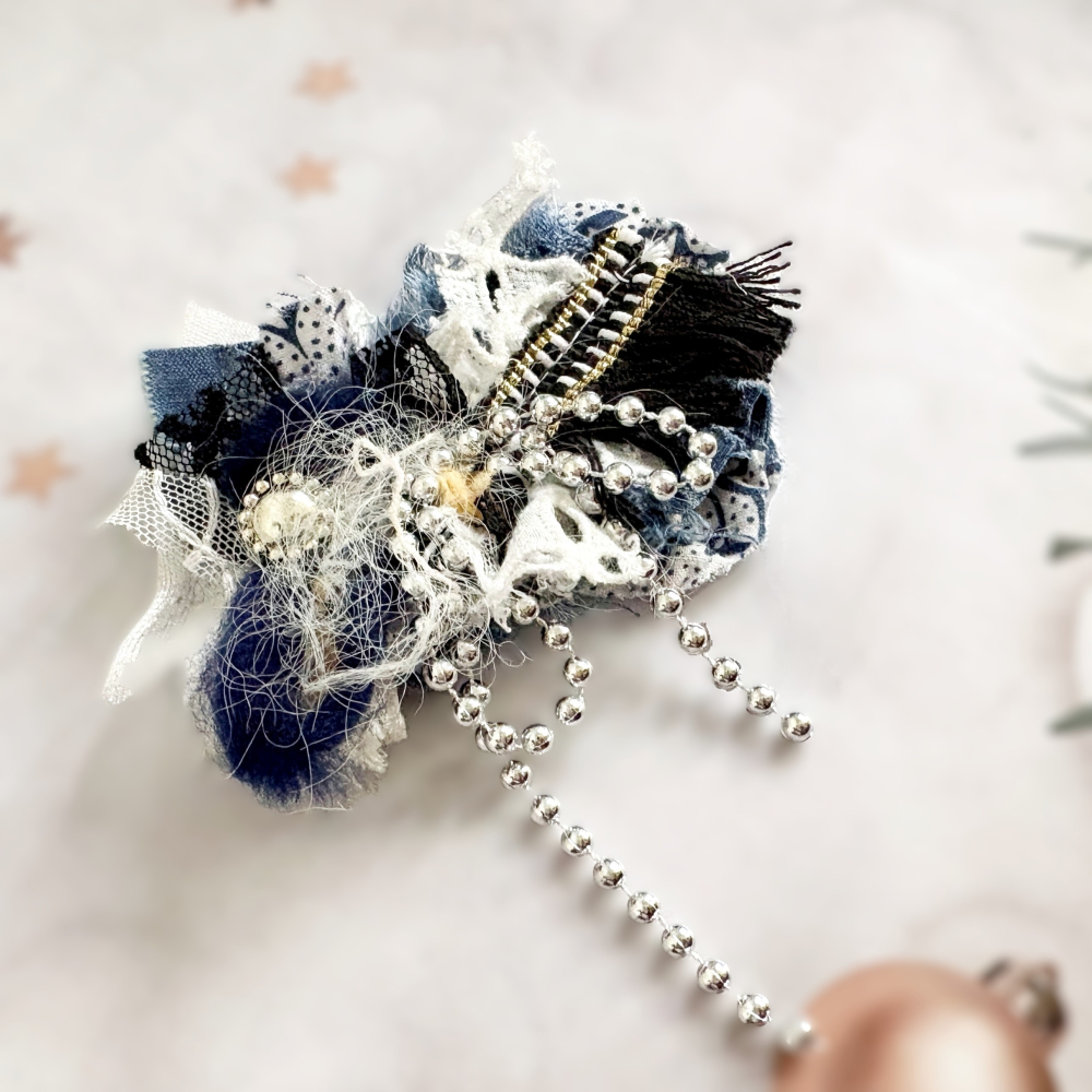 ＊哈娜髮飾＊手工紗線髮夾 / 拼接 串珠 瀏海夾 邊夾 BB夾 馬尾夾 馬尾勾 髮插 髮叉 鴨嘴夾 彈簧夾-細節圖2