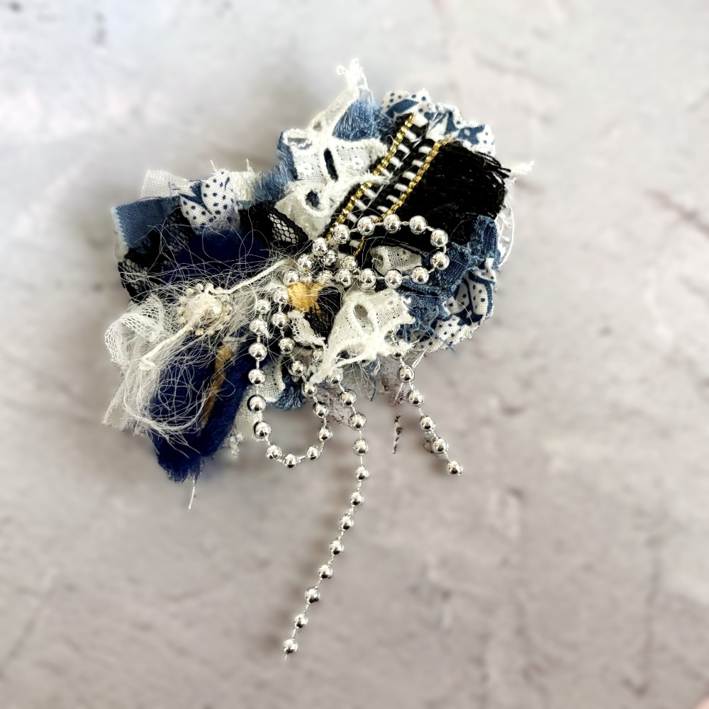 ＊哈娜髮飾＊手工紗線髮夾 / 拼接 串珠 瀏海夾 邊夾 BB夾 馬尾夾 馬尾勾 髮插 髮叉 鴨嘴夾 彈簧夾-規格圖2