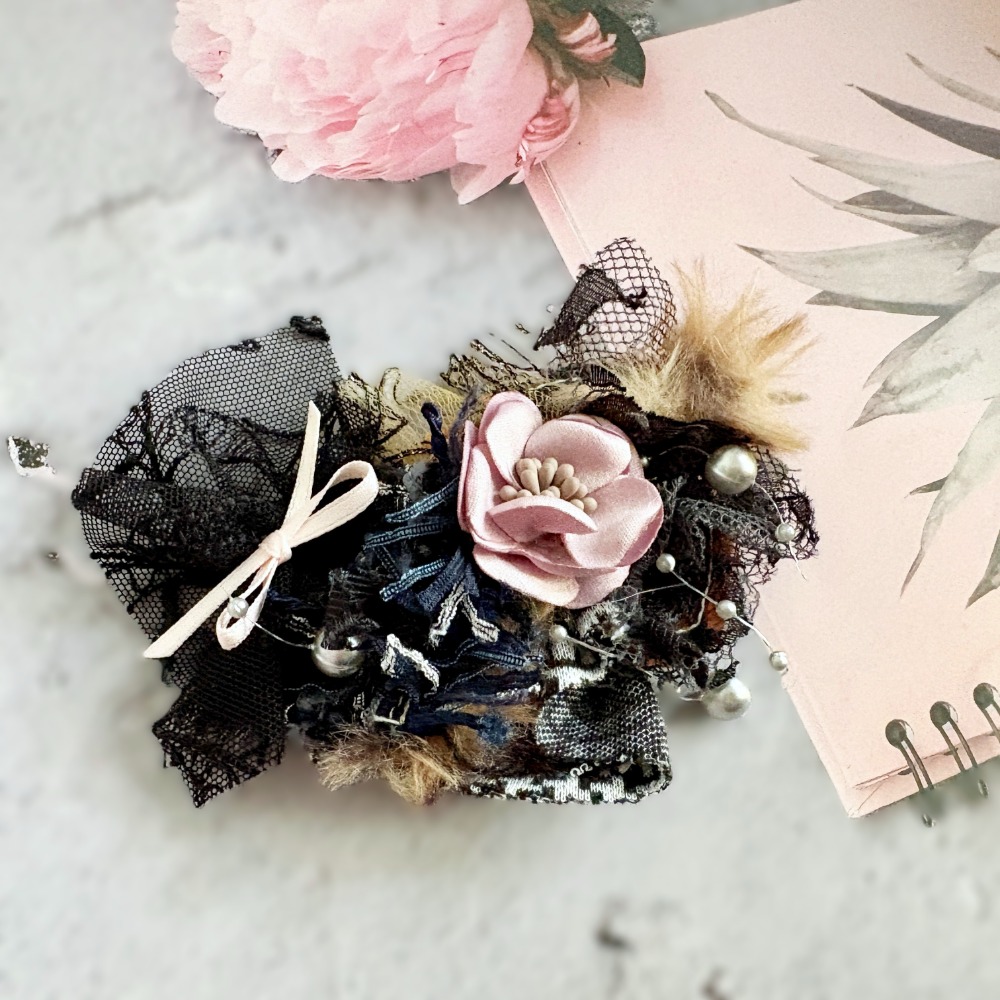 ＊哈娜髮飾＊手工紗線髮夾 / 拼接 串珠 瀏海夾 邊夾 BB夾 馬尾夾 馬尾勾 髮插 髮叉 鴨嘴夾 彈簧夾-規格圖2