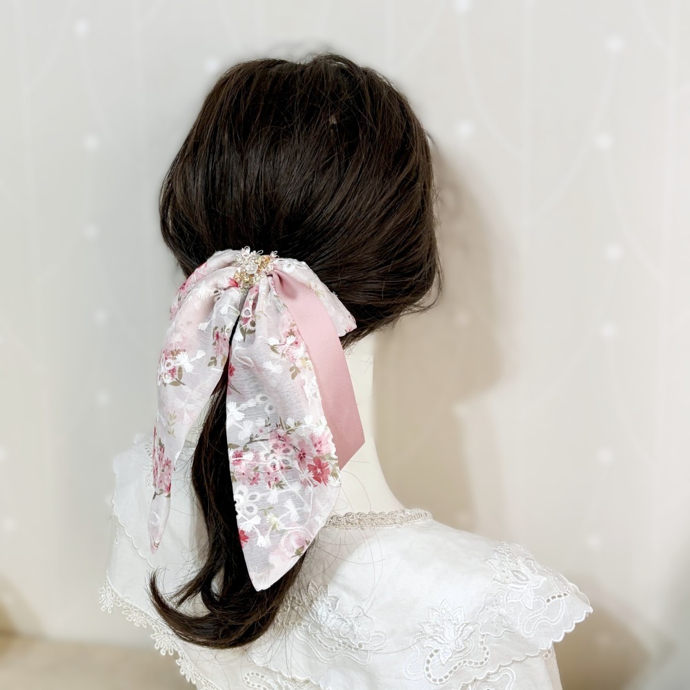 ＊哈娜髮飾＊法式絲巾式仙女夾/ 香蕉夾 大腸圈 髮圈 馬尾夾 髮夾 相交夾 三爪夾 包頭抓夾 鯊魚夾 髮叉 髮梳 邊夾-細節圖3