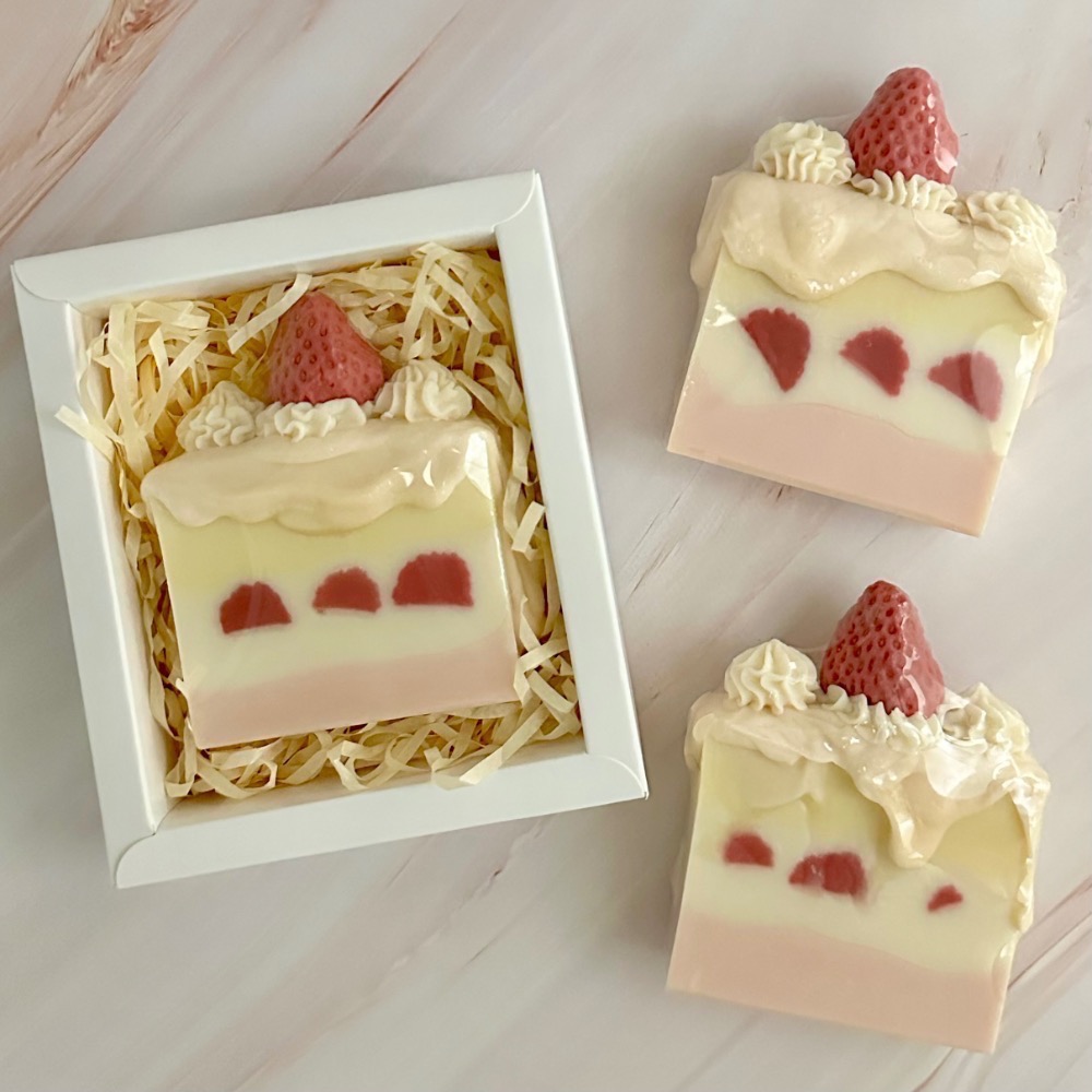 草莓蛋糕皂 禮盒包裝-細節圖5
