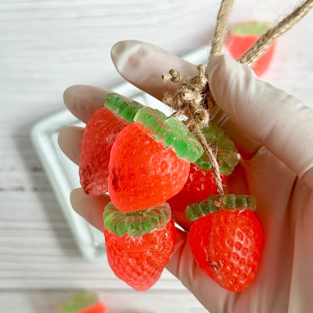 草莓洗手串 一串五顆草莓 柑橘精油香 吸睛又實用-細節圖2