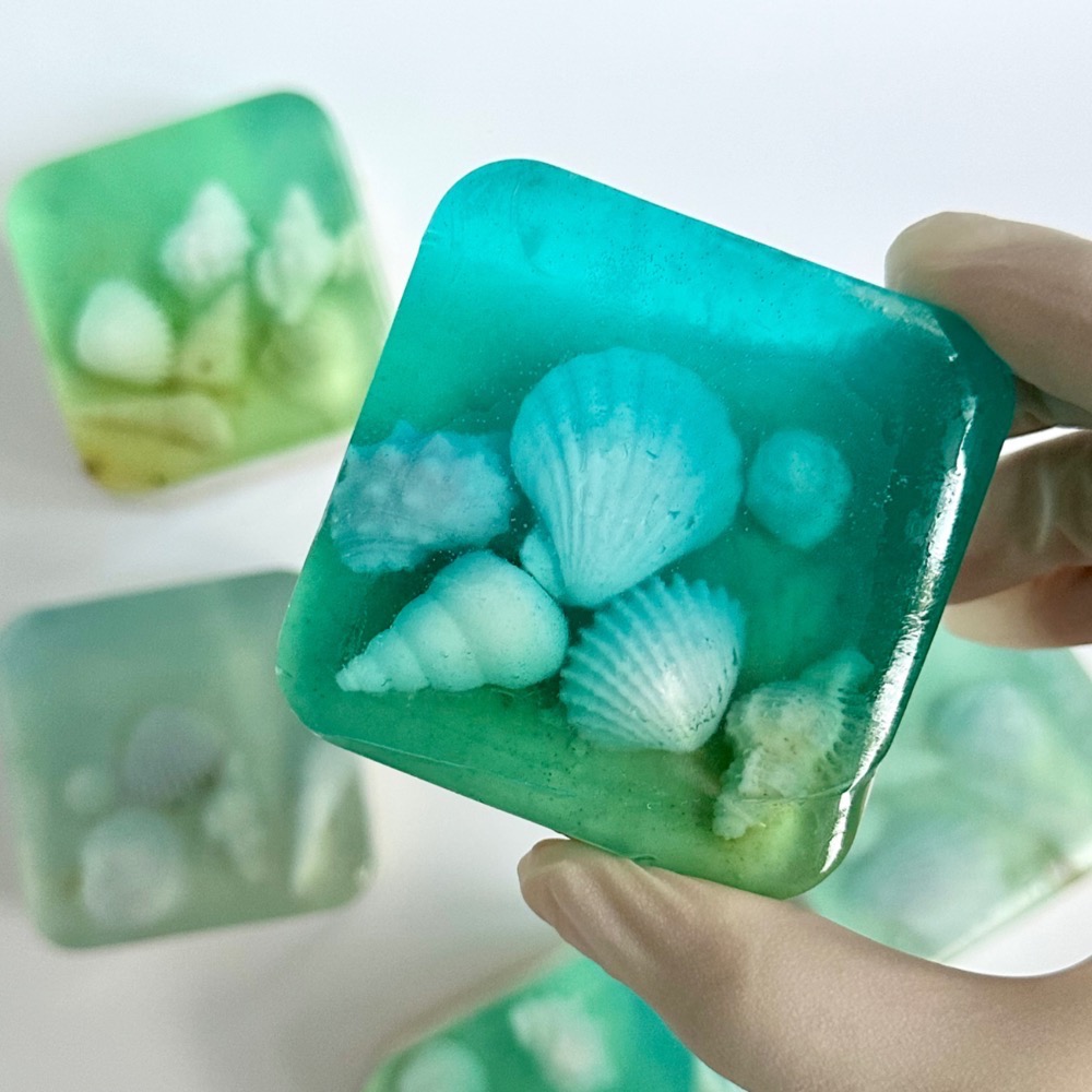 療癒的海 海與貝殼藝術造型手工肥皂 100g｜送禮自用｜薰衣草精油放鬆愉悅-細節圖5