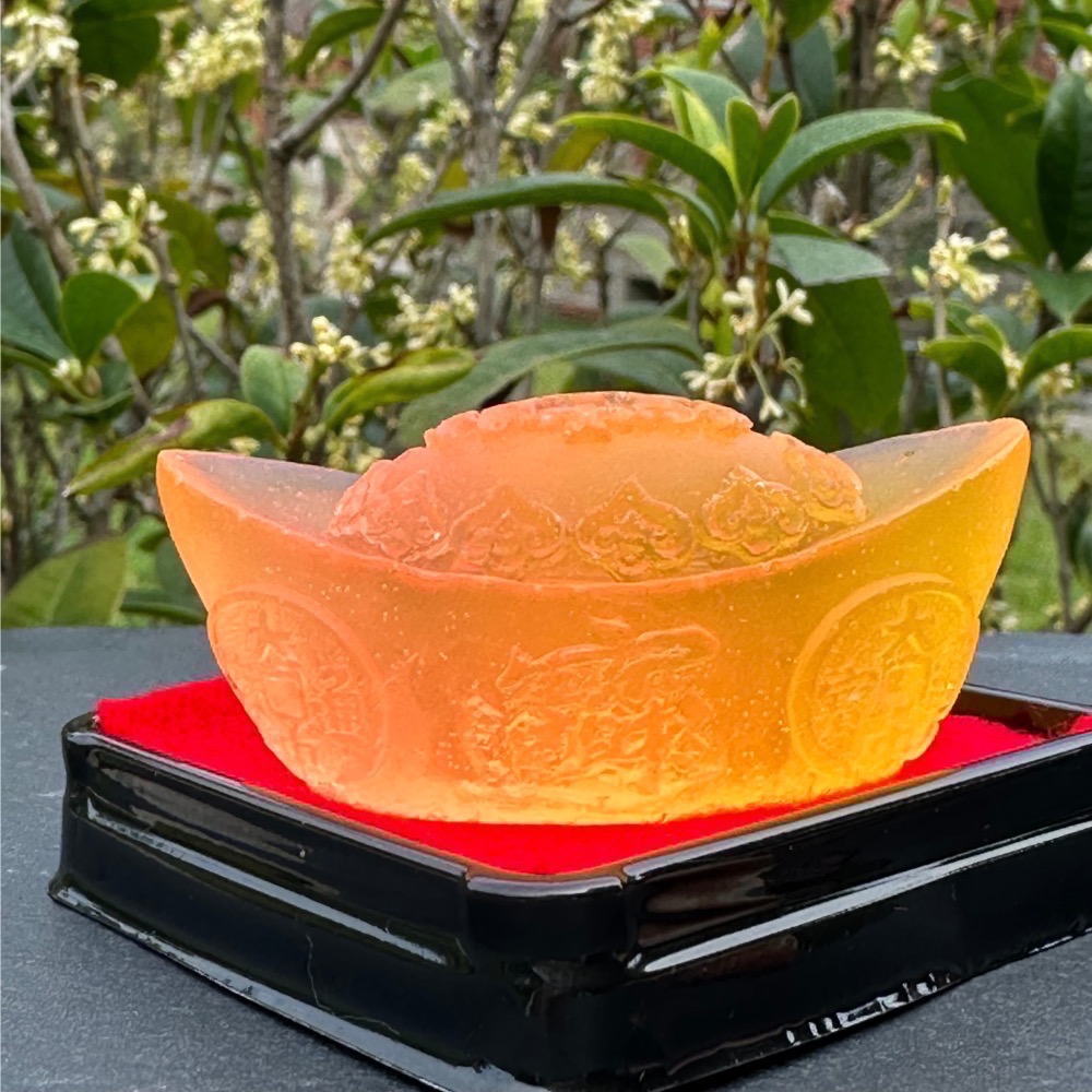 黃金琉璃元寶｜禮盒裝 招財納福 新春吉祥 業務送禮 婚禮小物｜添加招財精-細節圖4