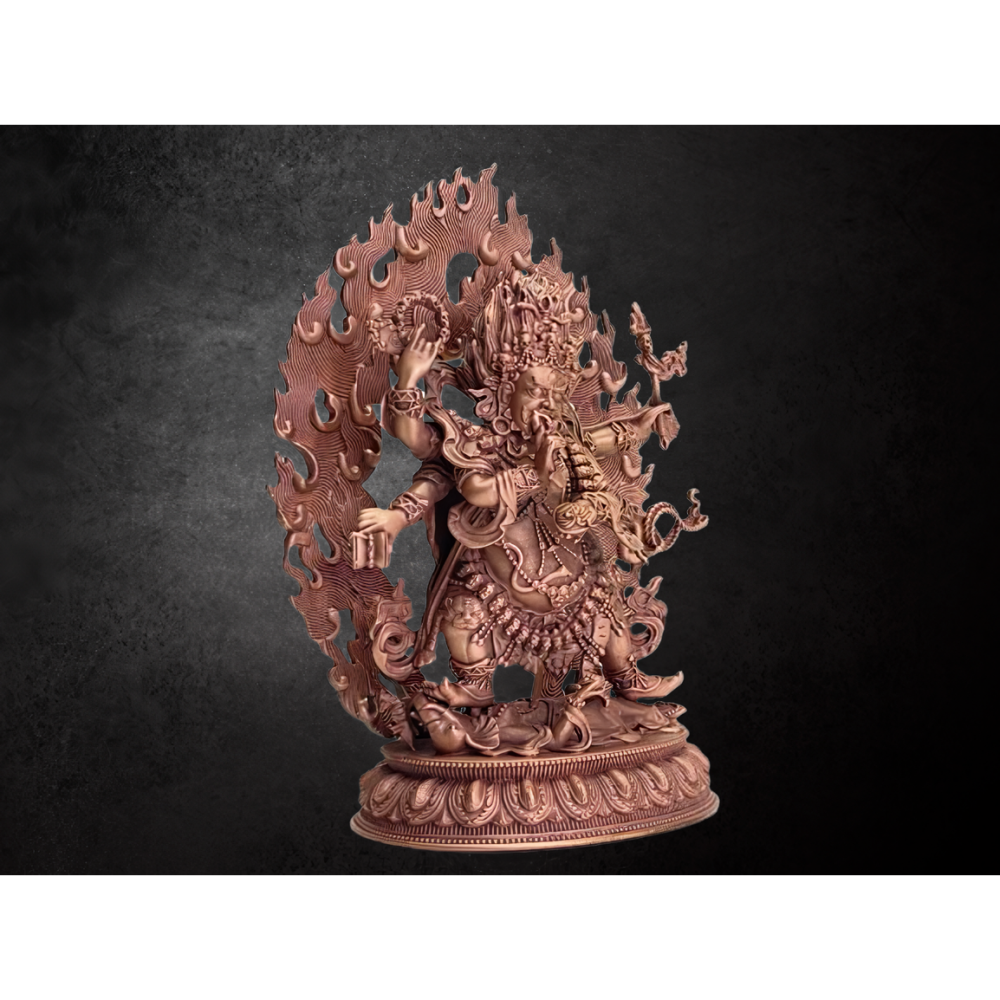 【合雅藝品】黃銅【六臂瑪哈嘎拉】銅雕 六臂怙主 瑪哈嘎拉 大黑天神 摩訶迦羅 藏密 唐密 (台中 藝品 批發 零售)-細節圖5