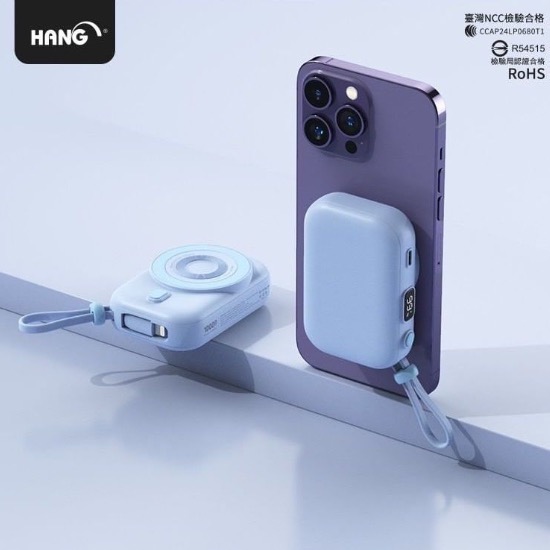 🎁【台灣公司現貨快速出貨 】HANG 無線磁吸行動電源10000mah 大容量自帶線 磁吸快充 行充 行動充 充電寶-規格圖11