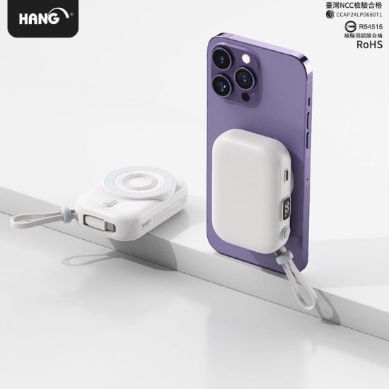🎁【台灣公司現貨快速出貨 】HANG 無線磁吸行動電源10000mah 大容量自帶線 磁吸快充 行充 行動充 充電寶-規格圖11