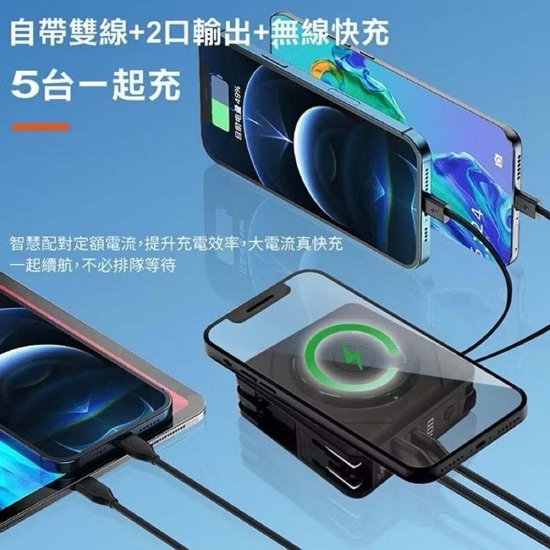 🎁Wephone 七合一 無線充電 行動電源 | 多功能行動電源 快充 magsafe 萬能充 自帶充電線 二代-細節圖7