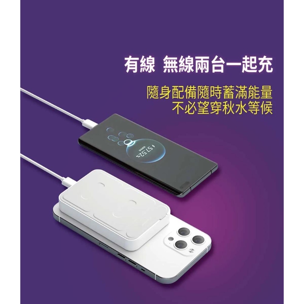 🎁【Wephone】無線磁吸式magsafe快充行動電源5000mAh透明工業風 (磁吸式支架設計)-細節圖11