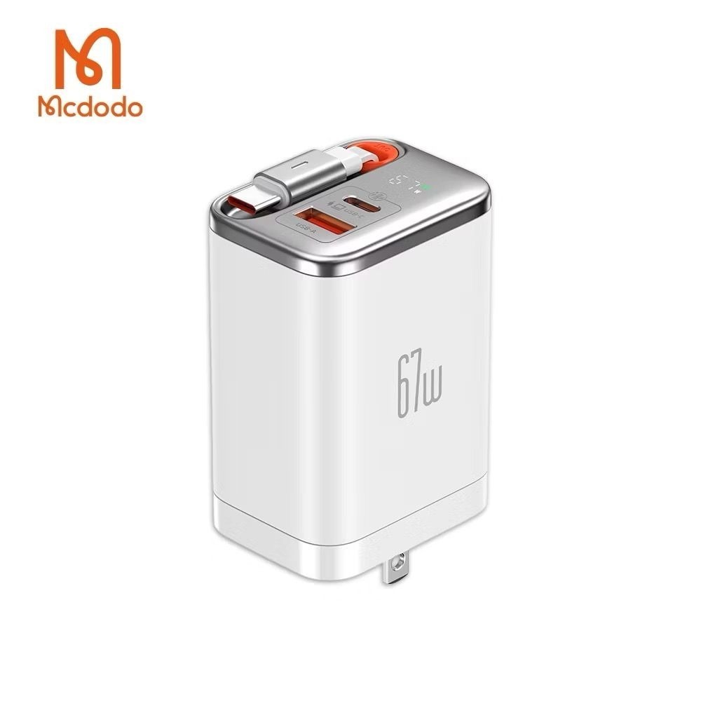 🎁台灣公司出貨 麥多多『最新款』67w 自帶伸縮線充電器氮化鎵充電器2孔充電器可充筆電iPhone快速充電器-規格圖10