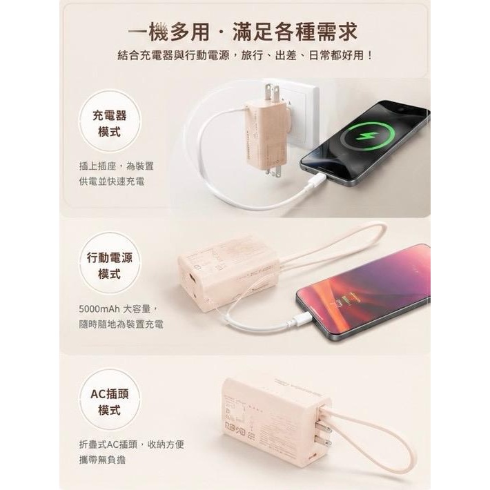 CANPOWER多功能防爆固態5000mAh行動電源CP-07 AC插頭充電器氮化鎵 Wh CCC國外中國境內可直接上機-細節圖4