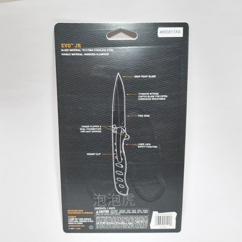 [泡泡虎] Gerber Evo Jr 戰術 折刀  野外求生 露營 [全新 現貨]-細節圖2