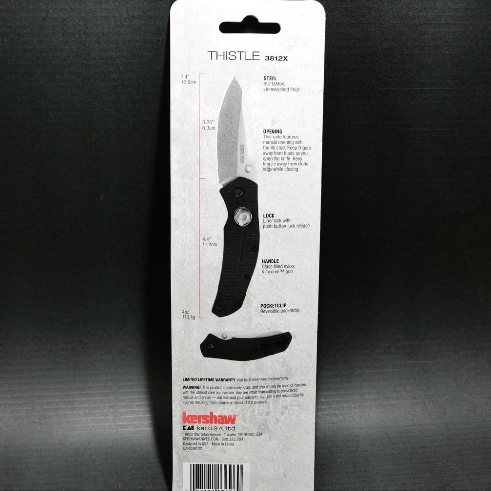 [泡泡虎] Kershaw 3812 Thistle 折刀 登山 露營 野外求生 [全新 現貨]-細節圖2