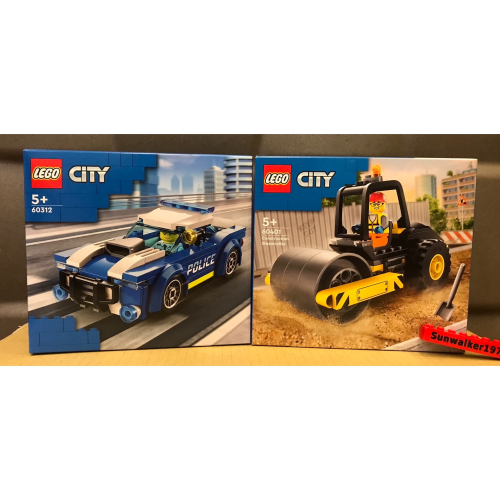 合售【積木2010】樂高 LEGO 60401 壓路機 工程車 +60312 警車 / CITY 城市 工程 /全新未拆