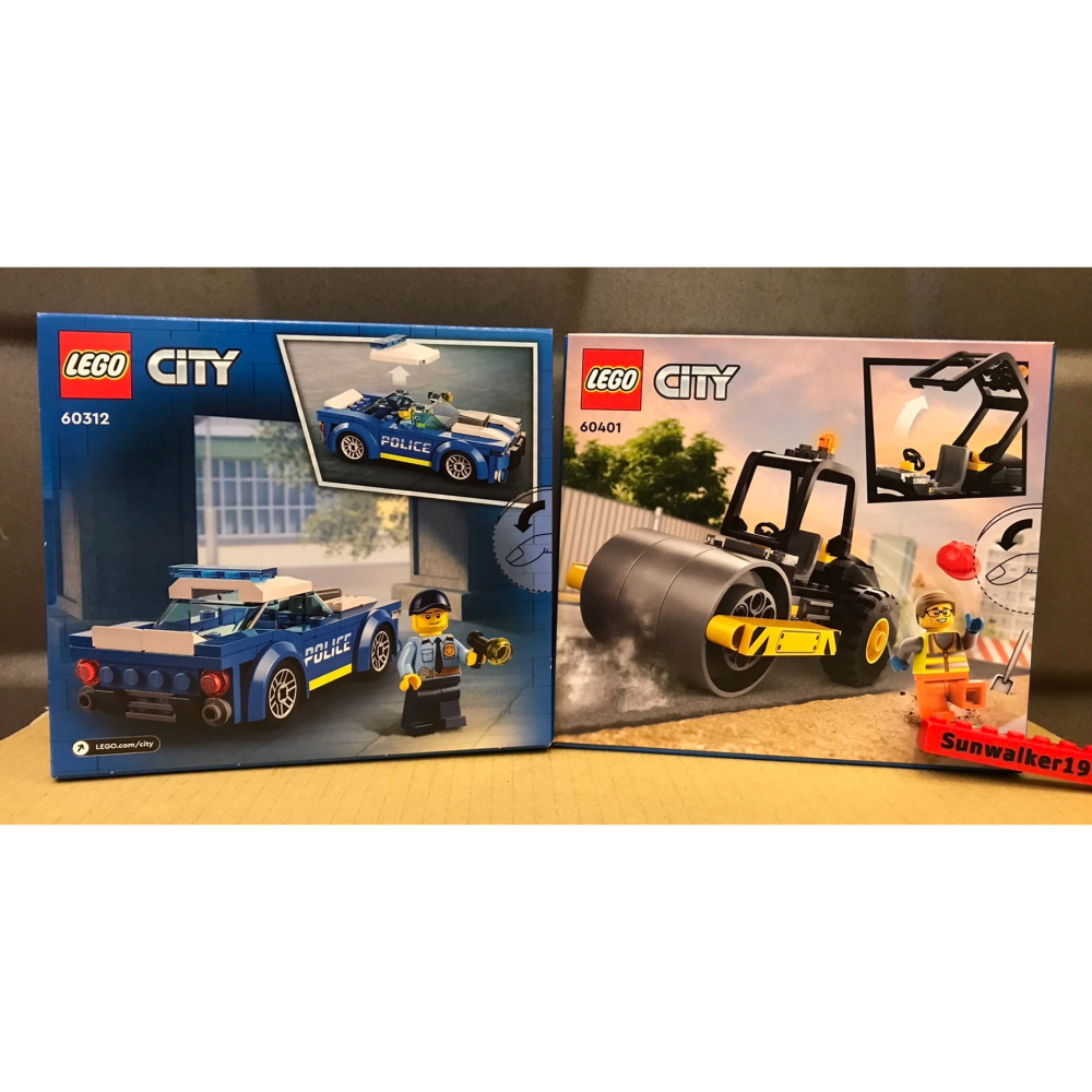 合售【積木2010】樂高 LEGO 60401 壓路機 工程車 +60312 警車 / CITY 城市 工程 /全新未拆-細節圖2