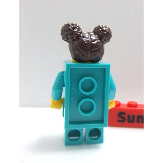 【積木2010】樂高 LEGO 深青色 磚塊人 (含小狗氣球) / 積木人偶 / 春麗頭 BAM 湖水綠-細節圖3