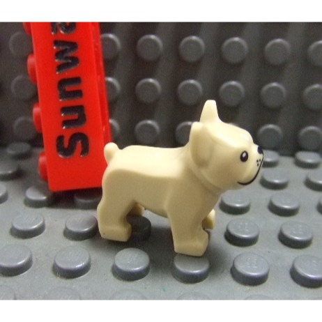 【積木2010】樂高 LEGO 沙色 鬥牛犬 / 法鬥 / 小狗 Bulldog 動物 (71018)-細節圖2