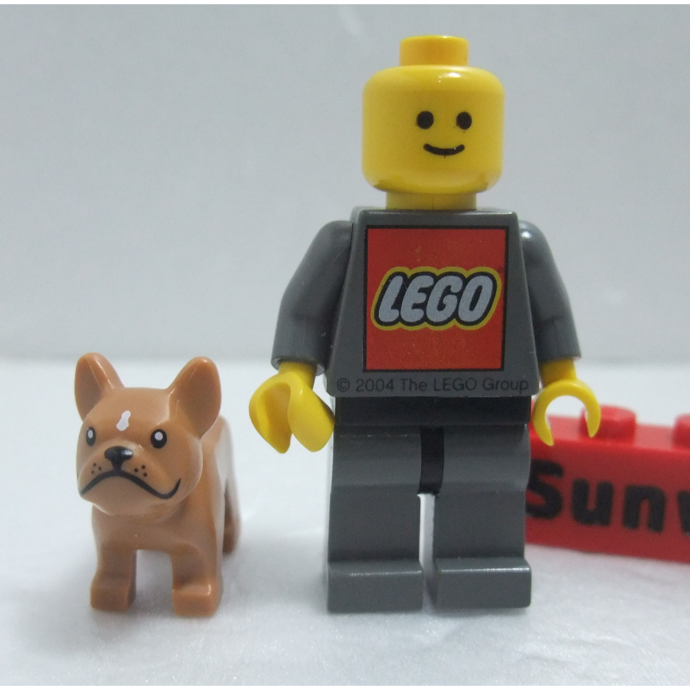 【積木2010】樂高 LEGO 牛奶糖色 鬥牛犬 / 法鬥 / 小狗 Bulldog 動物 29602pb01-細節圖3