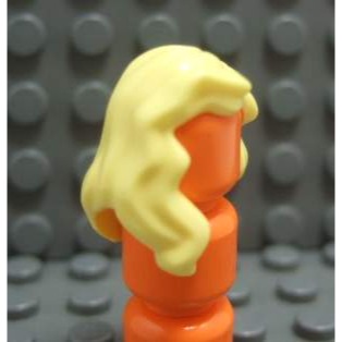 【積木2010】樂高 LEGO 亮黃色 波浪 捲髮 / 及肩 長髮 / 女生 頭髮 85974 (H-08)-細節圖2