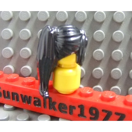 【積木2010】樂高 LEGO 黑色 馬尾 長髮 女生 頭髮 62696 (H-07)-細節圖2