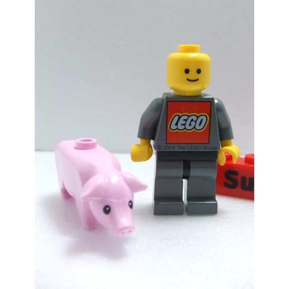 【積木2010】樂高 LEGO 亮粉紅色 豬 / 粉紅豬 / 小豬 Pig 動物 / 87621pb01 / 76437-細節圖4