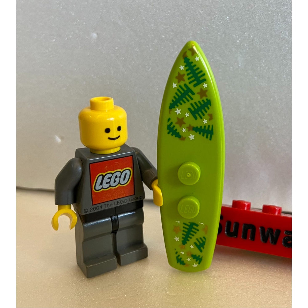 【積木2010】樂高 LEGO 衝浪板 聖誕樹圖樣 / 萊姆綠色 (Lime) / 90397 (U-08)-細節圖2