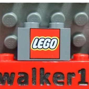 【積木2010】樂高 LEGO 深藍灰色 LEGO 字樣 積木 / 3004px8 / 1X2 印刷積木 (深灰色)-細節圖2
