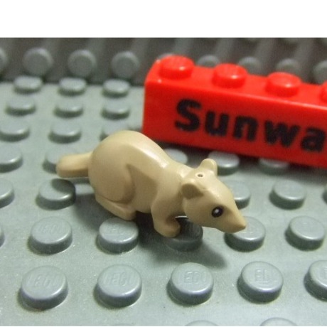 【積木2010】樂高 LEGO 深沙色 老鼠 / 動物 36756pb01 (Dark Tan)-細節圖2