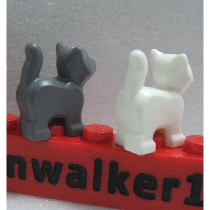 合售【積木2010】樂高 LEGO 深灰色 + 白色 小貓 / 貓咪 小貓咪 幼貓 80686pb01 / 動物-細節圖2