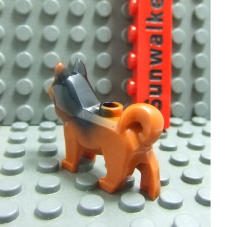 【積木2010】樂高 LEGO 深橘色 黑色 哈士奇 Husky / 小狗 動物 16606pb002-細節圖2
