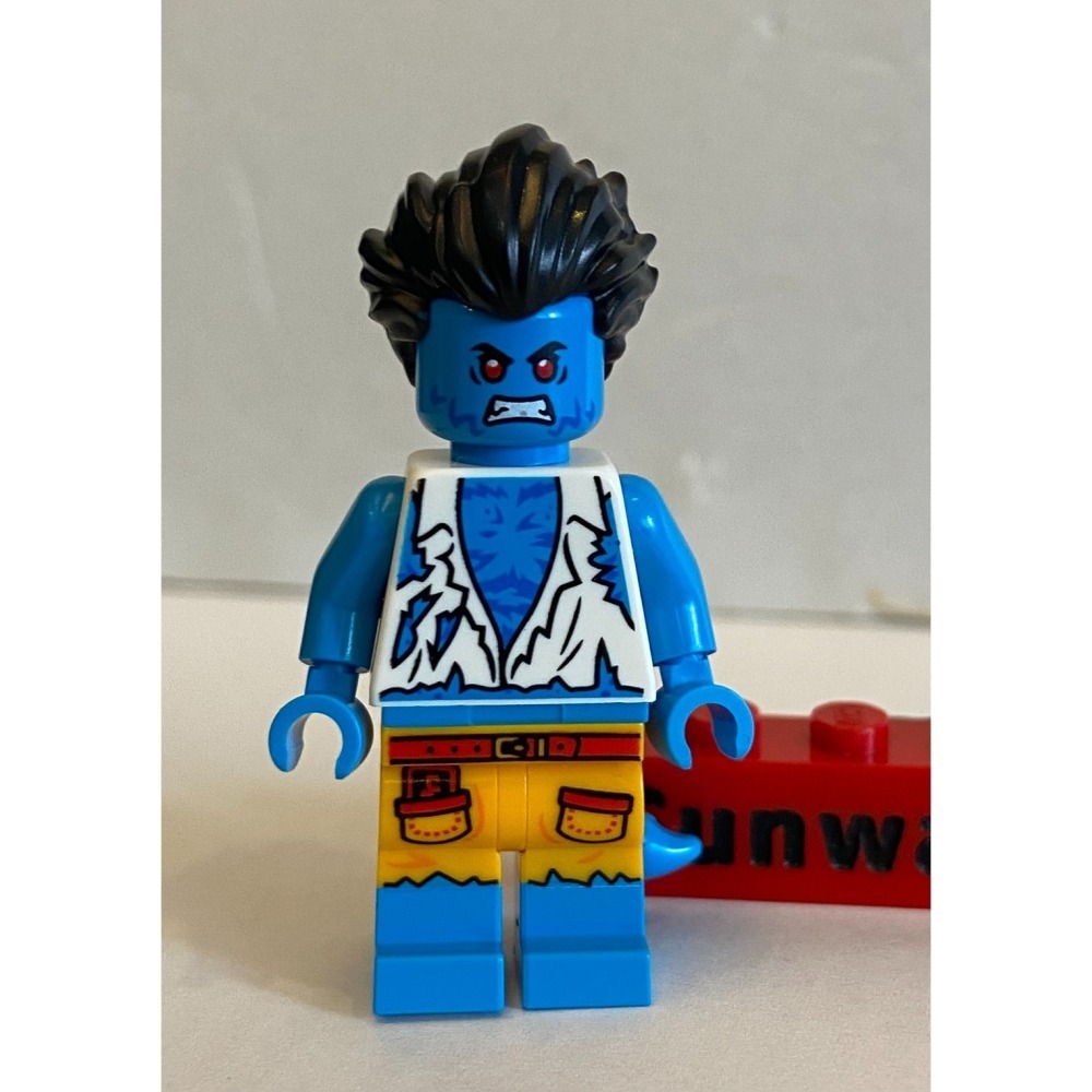 【積木2010】樂高 LEGO 狼人 / 深水色 Dark Azure / BAM-細節圖2