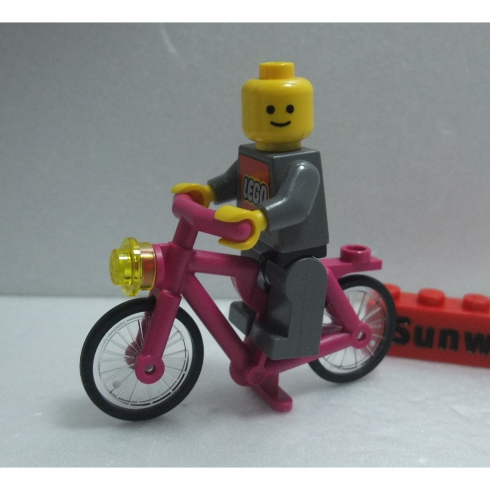 【積木2010】樂高 LEGO 洋紅色 單車 / 腳踏車 / 自行車 / 洋紅色 Magenta-細節圖3