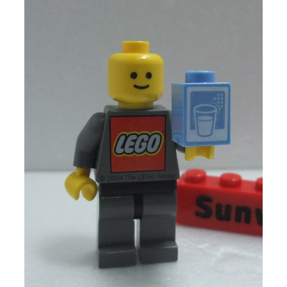 【積木2010】樂高 LEGO 牛奶 1X1 積木 / 牛奶罐 食物 道具 3005pb044 / 印刷積木-細節圖2