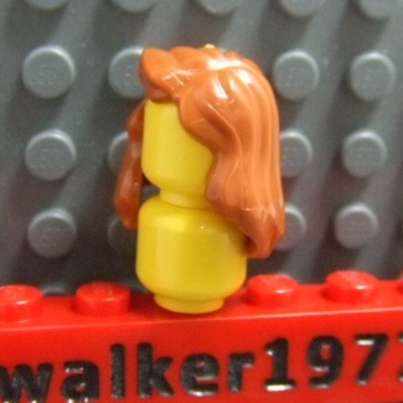 【積木2010】樂高 LEGO 深橘色 波浪 捲髮 / 及肩 長髮 / 女生 頭髮 85974 (H-08)-細節圖2