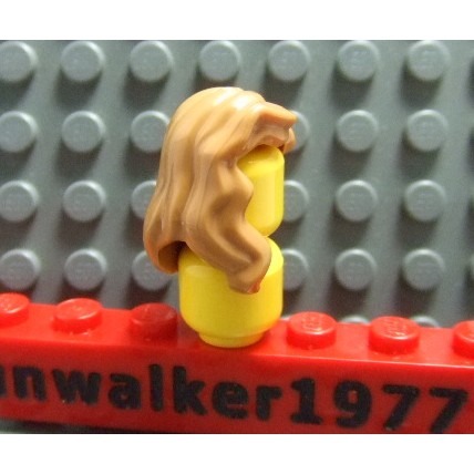 【積木2010】樂高 LEGO 牛奶糖色 波浪 捲髮 / 及肩 長髮 / 女生 頭髮 85974 (H-08)-細節圖2