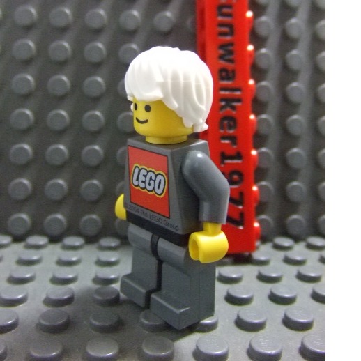 【積木2010】樂高 LEGO 白色 斜分 微翹 頭髮 / 快銀 頭髮 / 榮恩 髮型 頭髮 87991 (H-01)-細節圖4