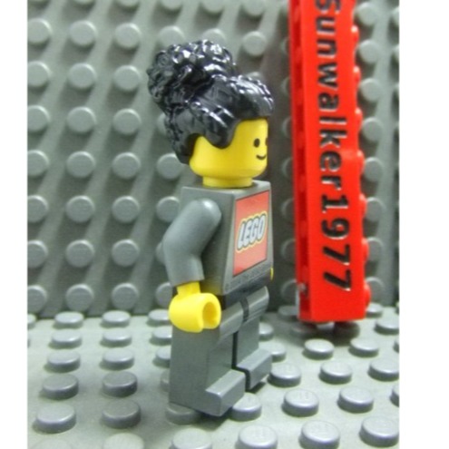 【積木2010】樂高 LEGO 全新 黑色 綁辮 丸子 頭髮 / 女生 頭髮 53126 (H-11)-細節圖3